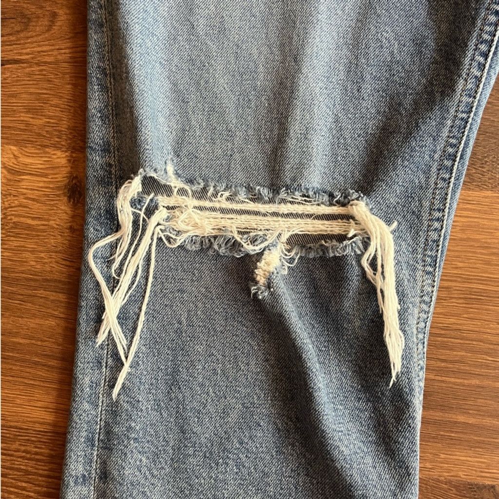 Agolde 👖 AGOLDE Riley Ripped Lightwash Denim Jeans – Size 32 Size 32" / US 10 / IT 46 - 6 Thumbnail