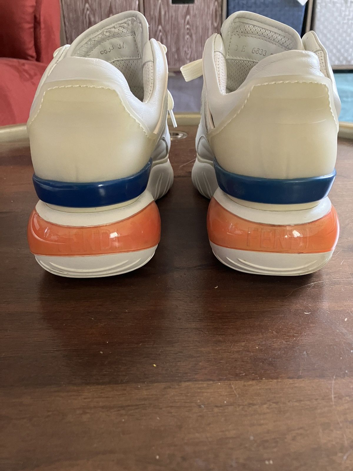 FENDI × FILA Mania Leather Sneakers Trainers Logo Size 37 EU