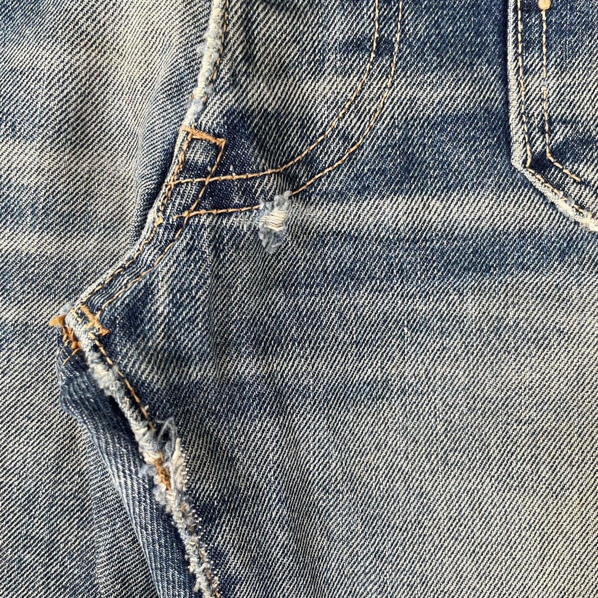 If Six Was Nine Rare Vintage 80s Edwin Distressed Flare Faded Mud Wash Denim Size US 31 - 5 Thumbnail