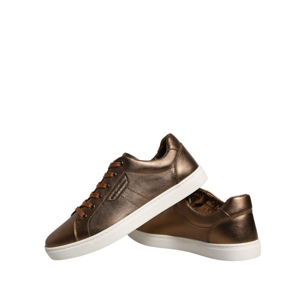 Dolce & Gabbana Dolce & Gabbana Gold Leather Logo London Men Sneaker Shoes Size US 7 / EU 40 - 8 Thumbnail