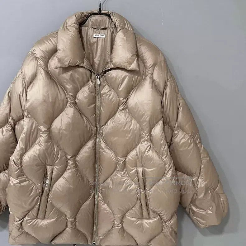 Miu Miu Miu Miu 40 Brown plaid logo down jacket Size M / US 6-8 / IT 42-44 - 2 Thumbnail