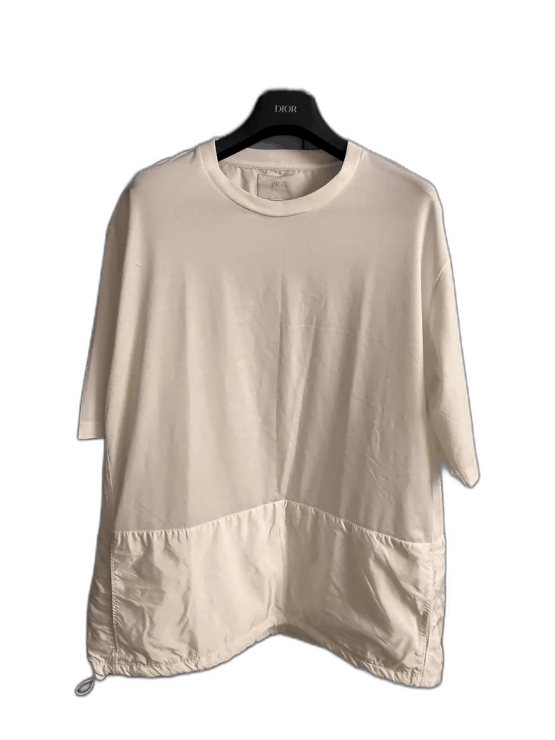 Prada Prada Nylon Short Sleeve Top in White Size US XL / EU 56 / 4 - 1 Thumbnail