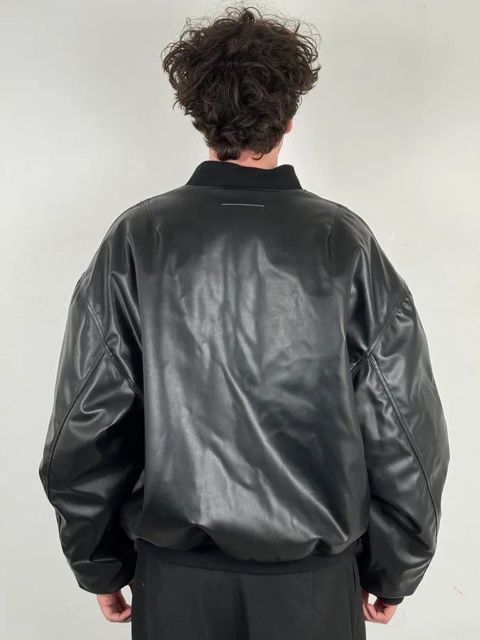 Maison Margiela FW2023 Maison Margiela Black Bomber Jacket Faux Leather Calendar Emboss Size XL Size US XL / EU 56 / 4 - 3 Thumbnail