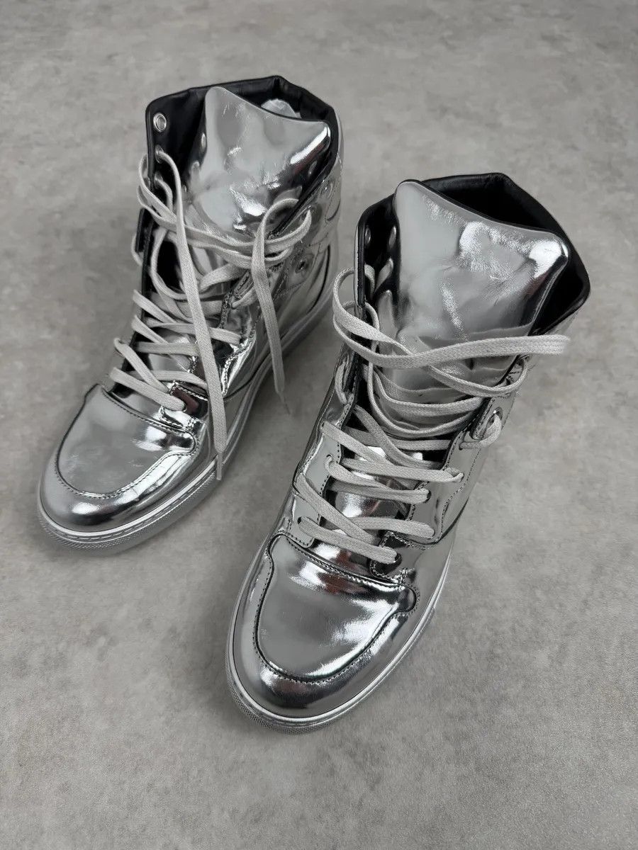 Balenciaga Balenciaga City Patent Grey Silver Mirror High Sneakers Size US 7.5 / EU 40-41 - 4 Thumbnail
