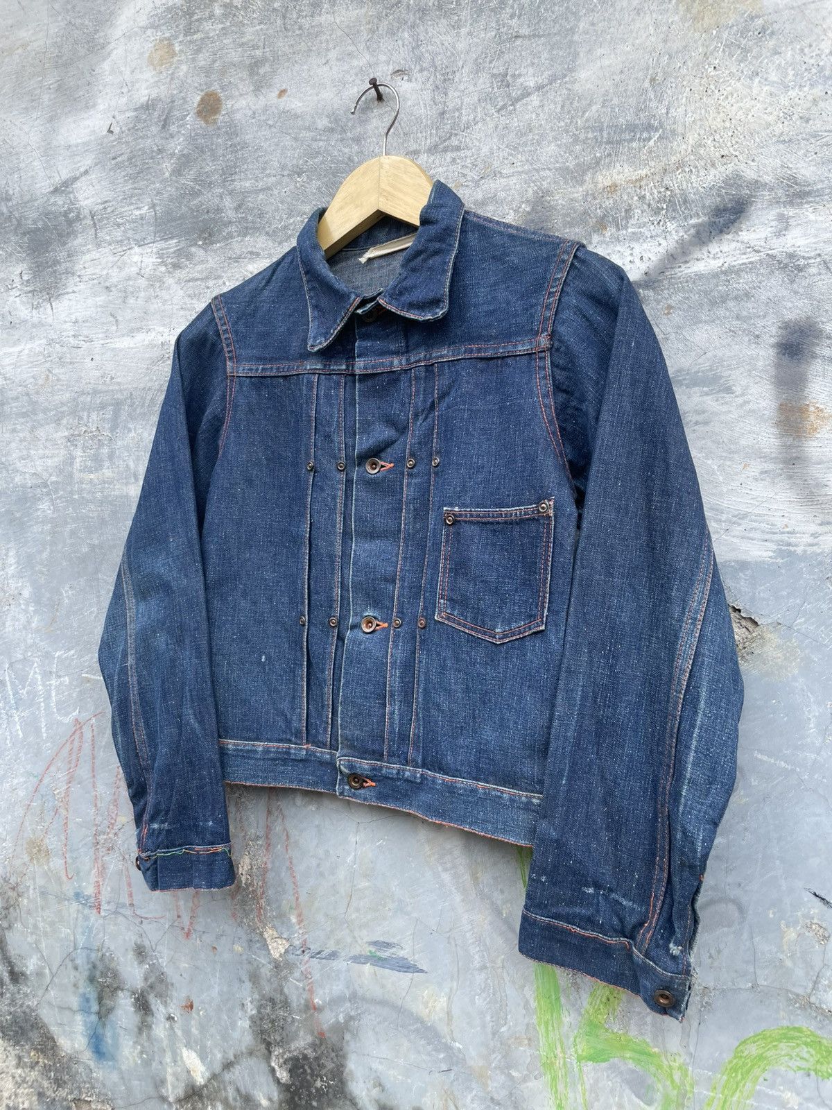 Vintage True 1940!Donut Button Selvedge Union Made WWII Denim Jacket Size US XS / EU 42 / 0 - 1 Thumbnail