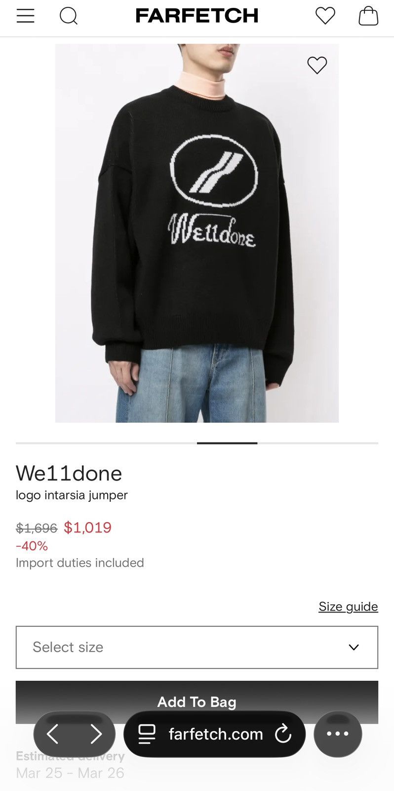 WE11DONE WE11DONE Knit Sweater- Medium - Made in South Korea Size US M / EU 48-50 / 2 - 1 Thumbnail