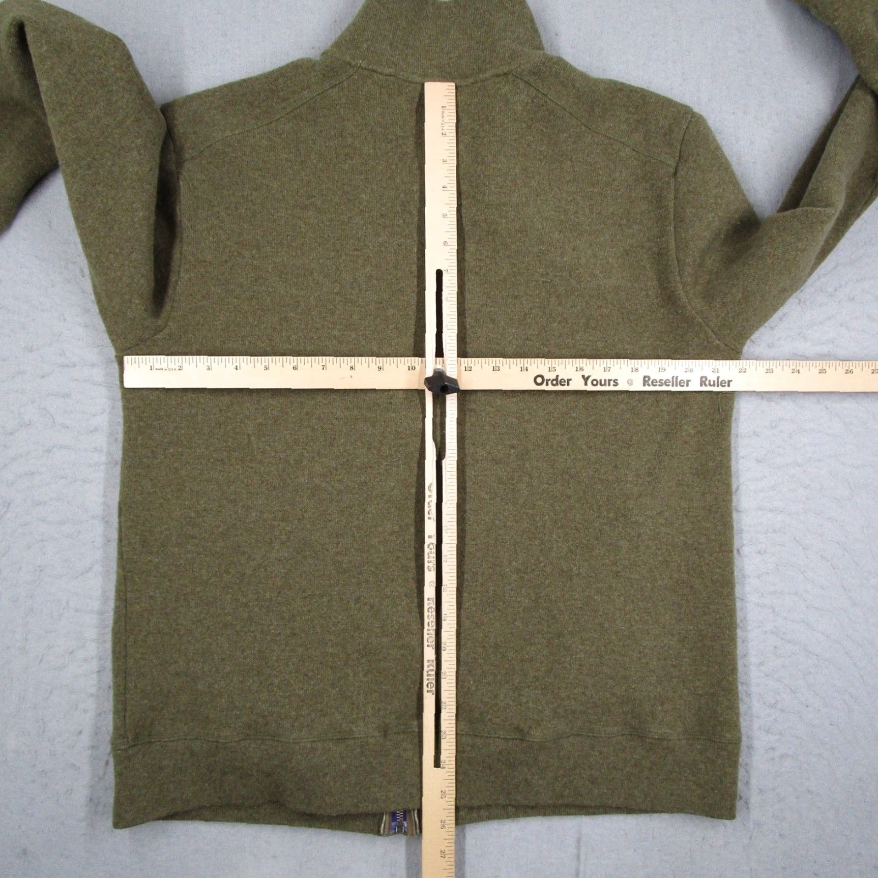 Olive Helvetica Swiss Full Zip Jacket Olive Green Knit Mock Neck Mens XL Size US XL / EU 56 / 4 - 7 Thumbnail