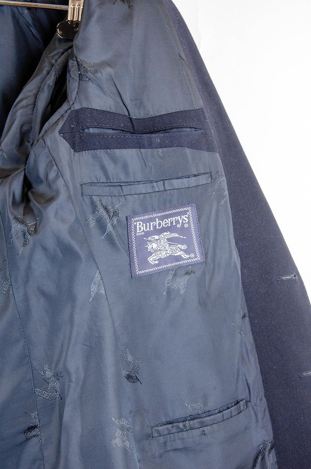 Prada Burberrys Navy Wool Blazer w/ Crest Buttons – M/L Size 48R - 10 Thumbnail