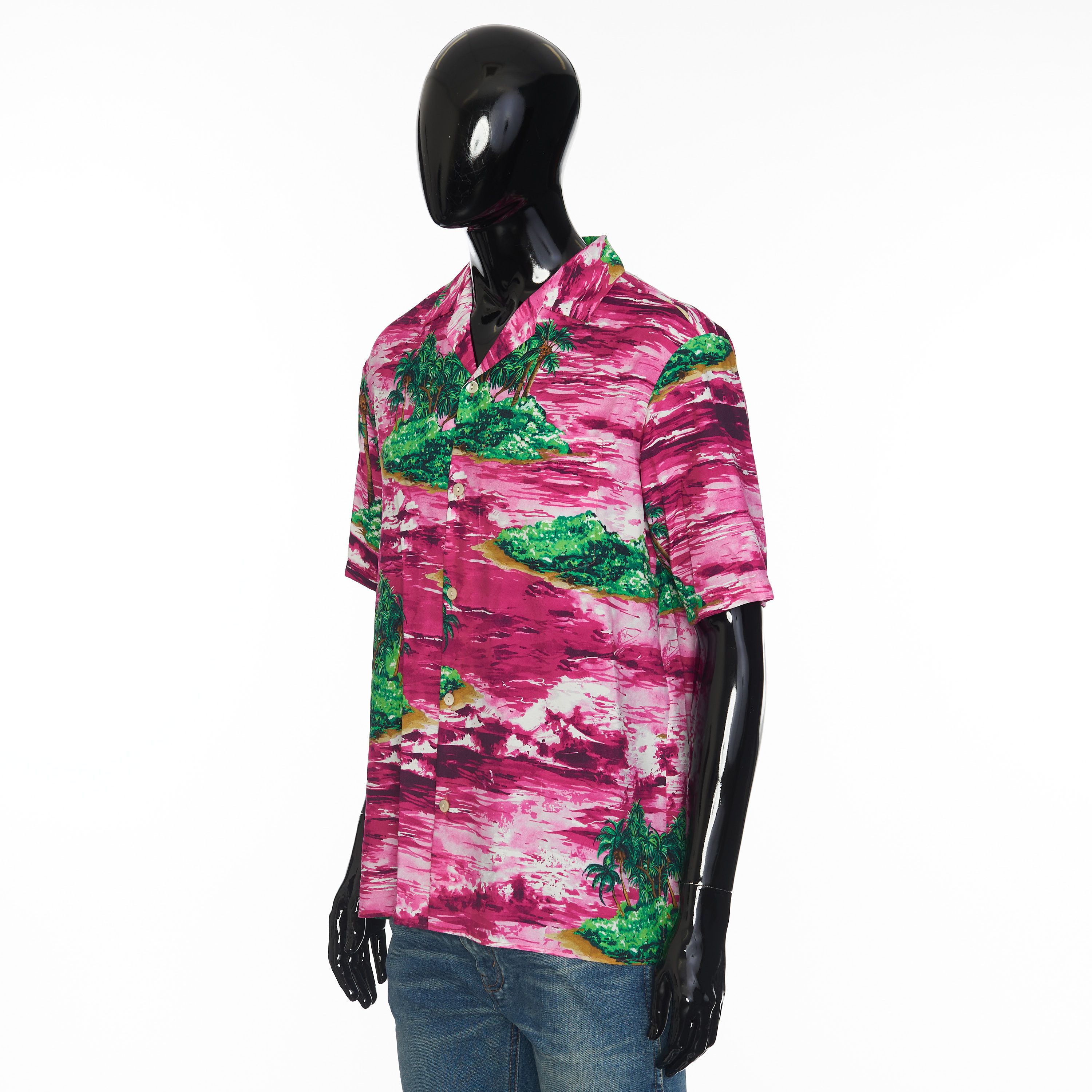 Gucci Multicolor Viscose Bowling Shirt With Island Print Size US S / EU 44-46 / 1 - 2 Thumbnail