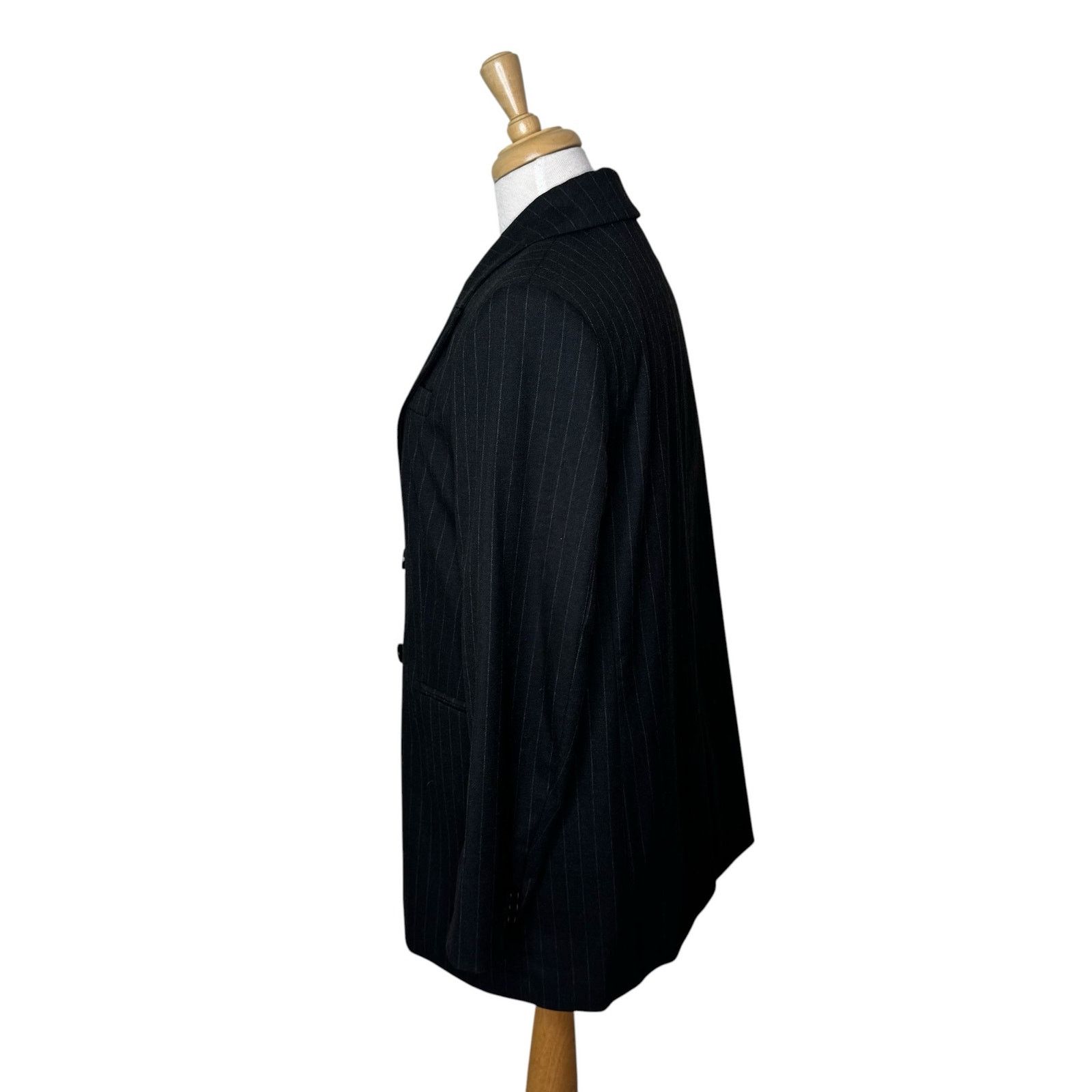 H&M H&M Oversized Charcoal Gray White Stripe Pinstripe Blazer Size M / US 6-8 / IT 42-44 - 3 Thumbnail