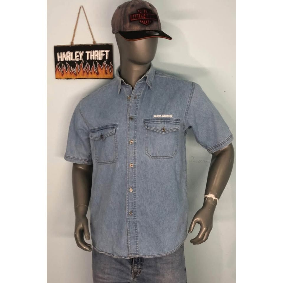 Harley Davidson Harley-Davidson Button Down Shirt Med Men, Embroidery Emblem Size US M / EU 48-50 / 2 - 3 Thumbnail