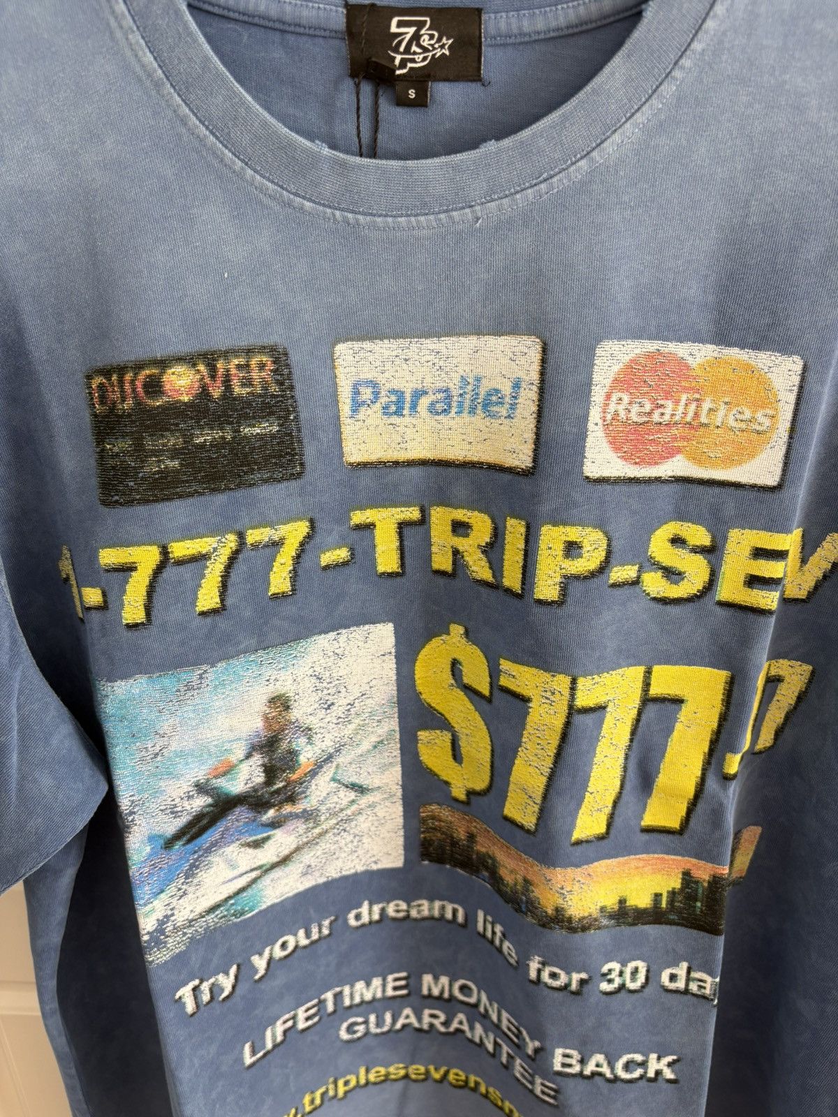 TRIPLE SEVENS Triple Sevens Men’s Small Blue Credit Card T-Shirt Size US S / EU 44-46 / 1 - 2 Thumbnail