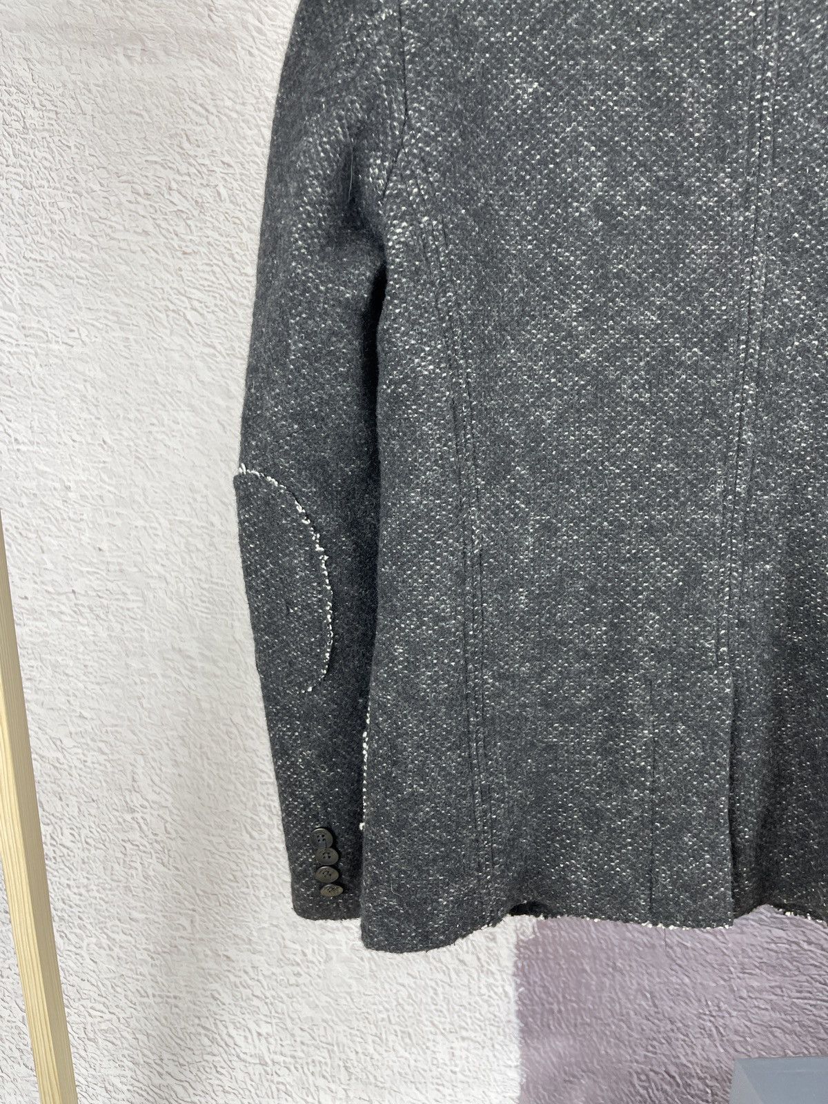 HAMAKI-HO Hamaki-Ho wool cotton grey knitted blazer 2 button Size 42R - 14 Thumbnail