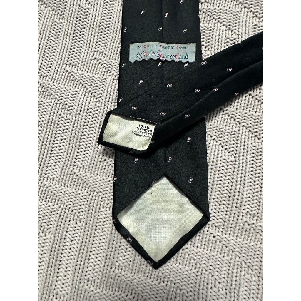 Vintage Vintage black Switzerland polyester tie Size ONE SIZE - 3 Thumbnail