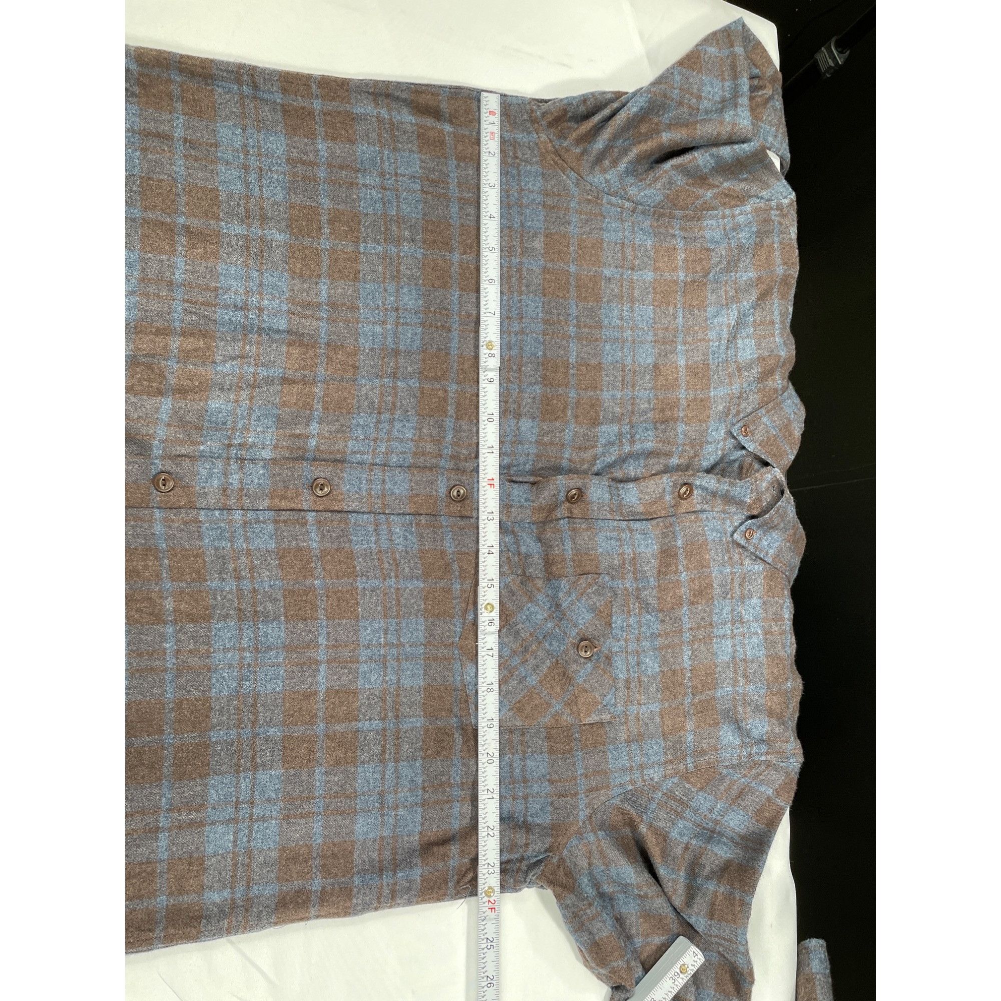Weatherproof WeatherProof SKU 7646 Mens Brown And Blue Plaid Button Up Sh Size US XL / EU 56 / 4 - 4 Thumbnail