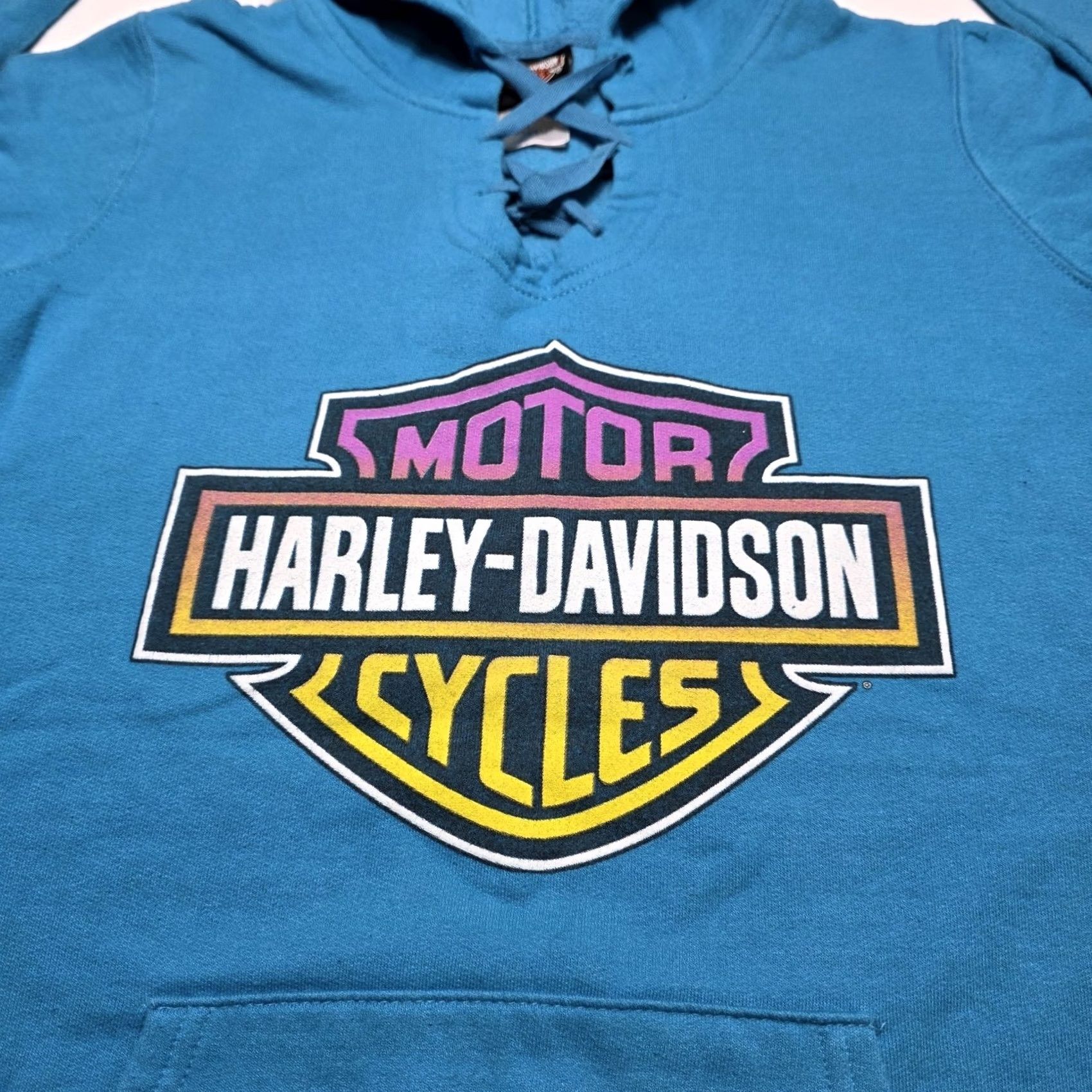 Harley Davidson Harley-Davidson Florida Women Turquoise Aqua Sweatshirt Pullover Hoodie Medium Blue Pullover Sweatshirt Womens Regular M Aqua Turquoise Vintage? No Size M / US 6-8 / IT 42-44 - 4 Thumbnail