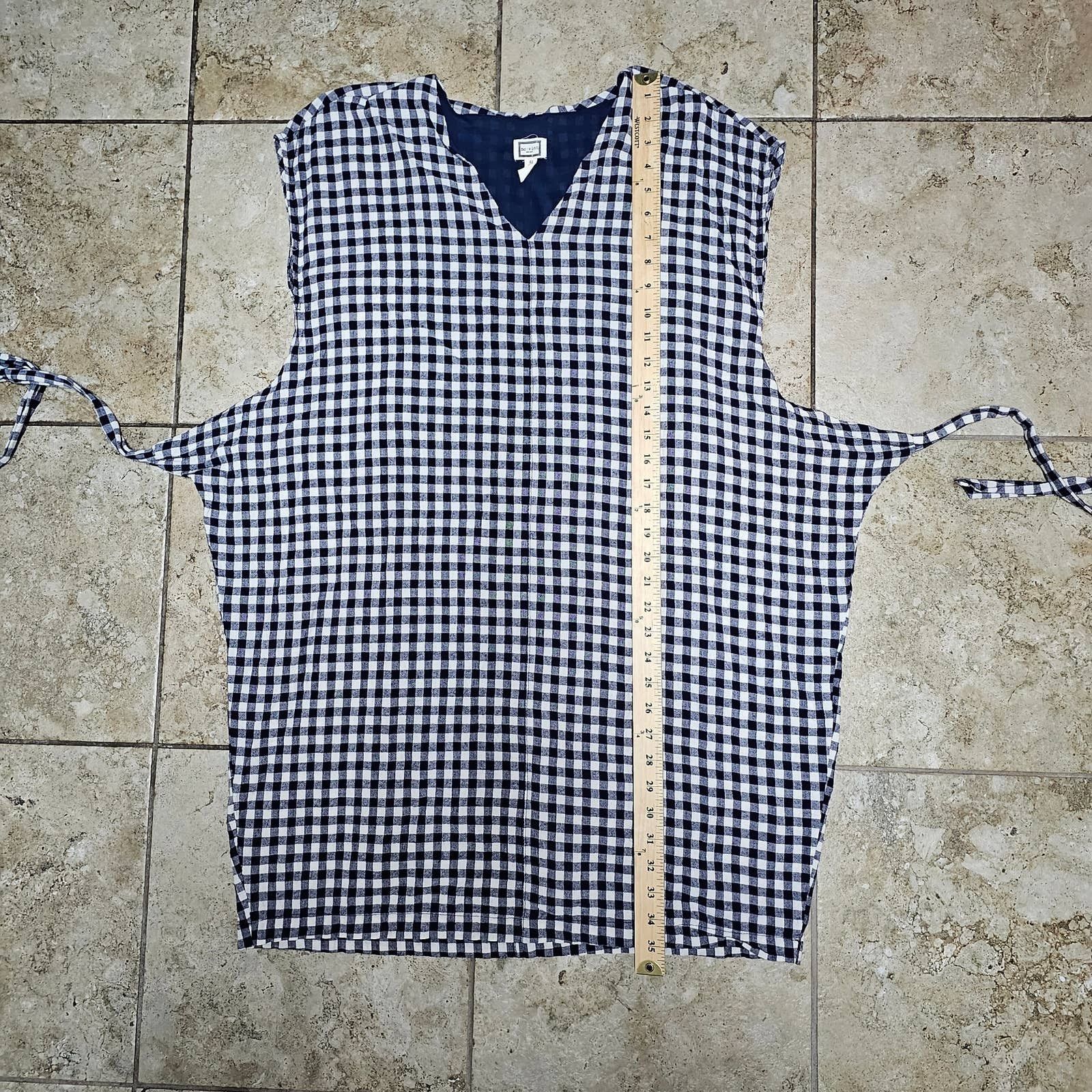 Anthropologie Mo:vint by Anthropologie Gingham Dress Navy Blue/White sz s Size S / US 4 / IT 40 - 10 Thumbnail