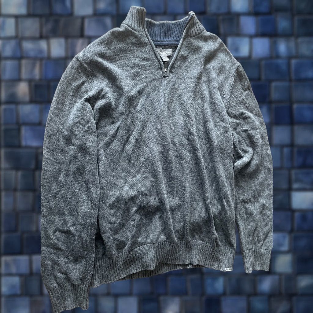 Eddie Bauer Eddie Bauer Sweater 1/4 Zip Mens XL Big & Tall Long Sleeve Mock Neck Gray Knit Pullover Casual Winter Fall Spring - Mens Size US XL / EU 56 / 4 - 1 Thumbnail