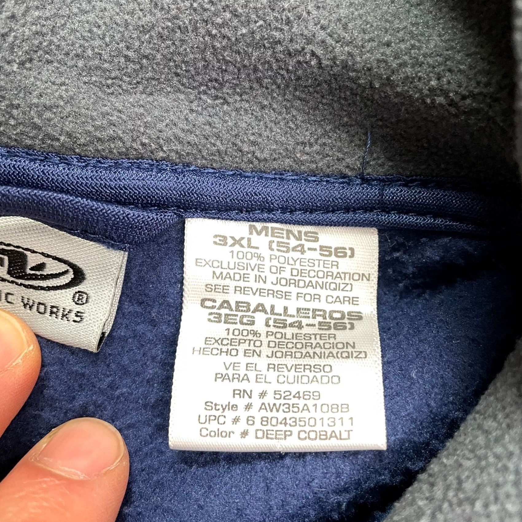 Athletic Works Athletic Works Fleece Jacket Mens 3XL Blue Gray Zip Casual Outdoor Hiking Size US XXL / EU 58 / 5 - 7 Thumbnail