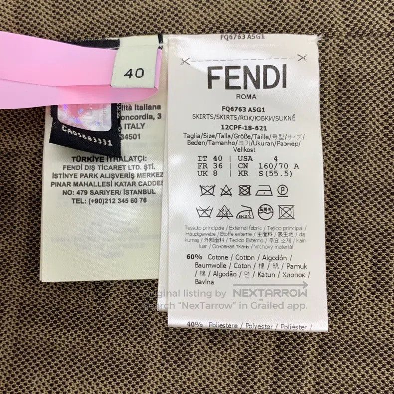 Fendi Fendi Dark brown logo lettering full print cotton knitted Size 24" / US 00 / IT 34 - 6 Thumbnail
