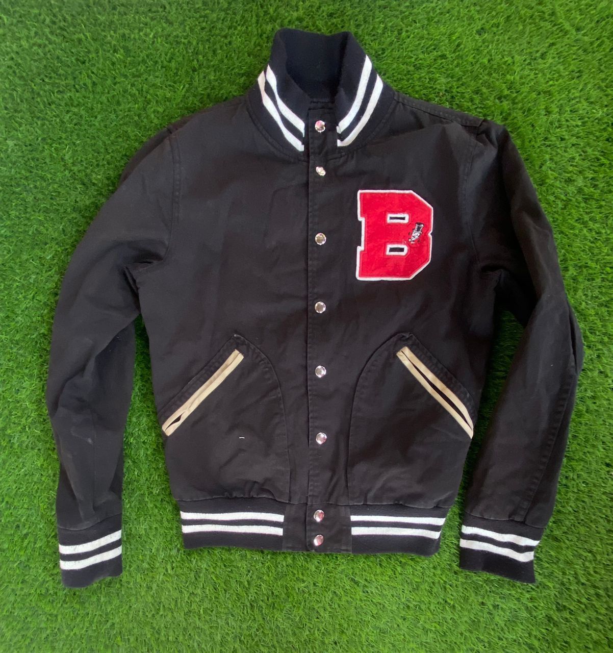 Japanese Brand Denim & Any Oldaarmy Black Varsity Jacket Size US L / EU 52-54 / 3 - 1 Thumbnail
