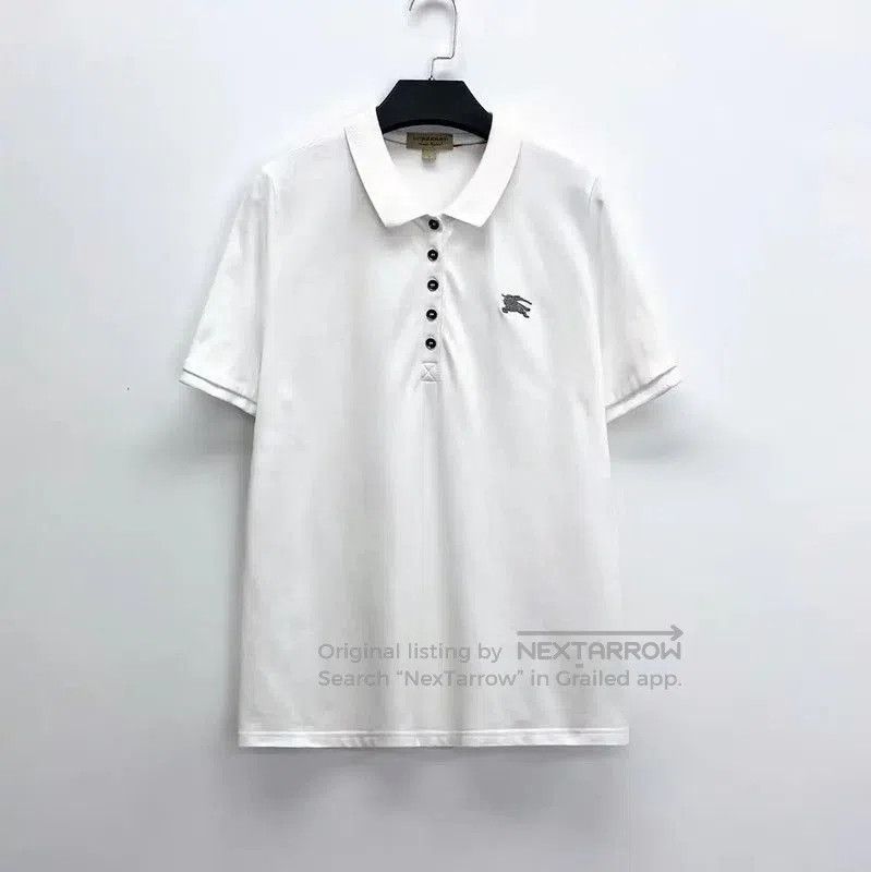 Burberry Women's White Cotton Short Sleeve Polo.