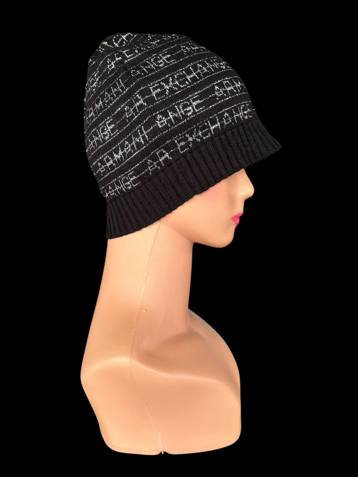 Armani × Armani Exchange × Vintage Armani Exchange Full Print Beanie Hats Size ONE SIZE - 2 Thumbnail