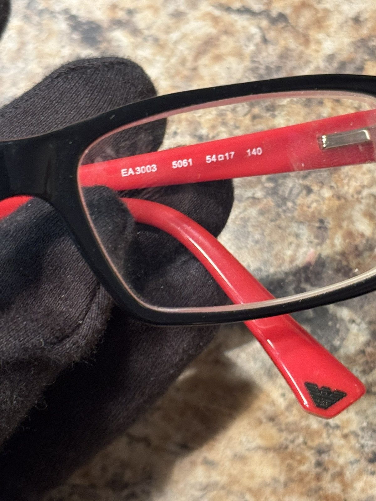 Emporio Armani Emporio Armani EA3003 Black & Red Optical Glasses Size ONE SIZE - 5 Thumbnail