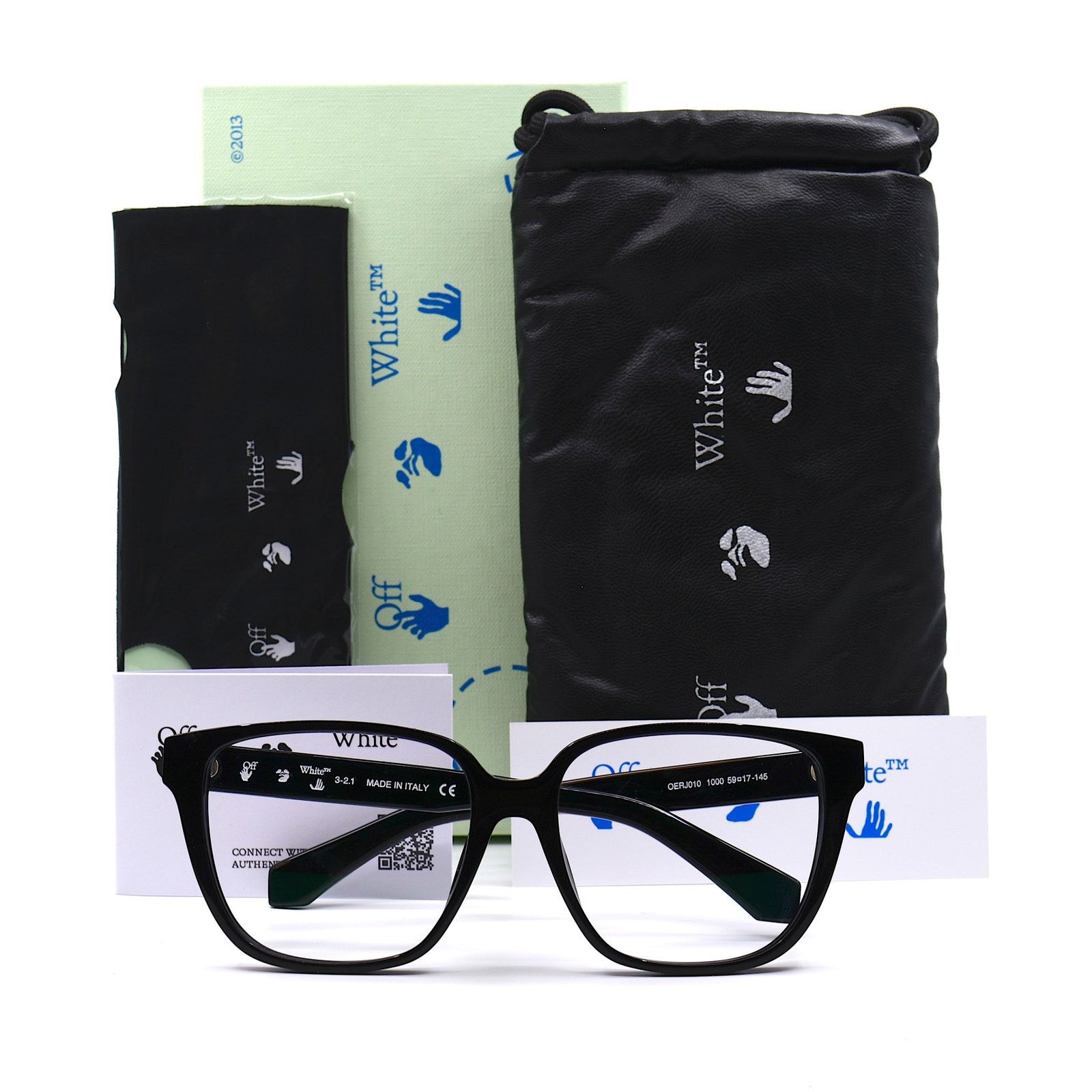 Off-White NEW! OFF-WHITE OERJ010 BLACK AUTHENTIC EYEGLASSES FRAME Size ONE SIZE - 5 Thumbnail