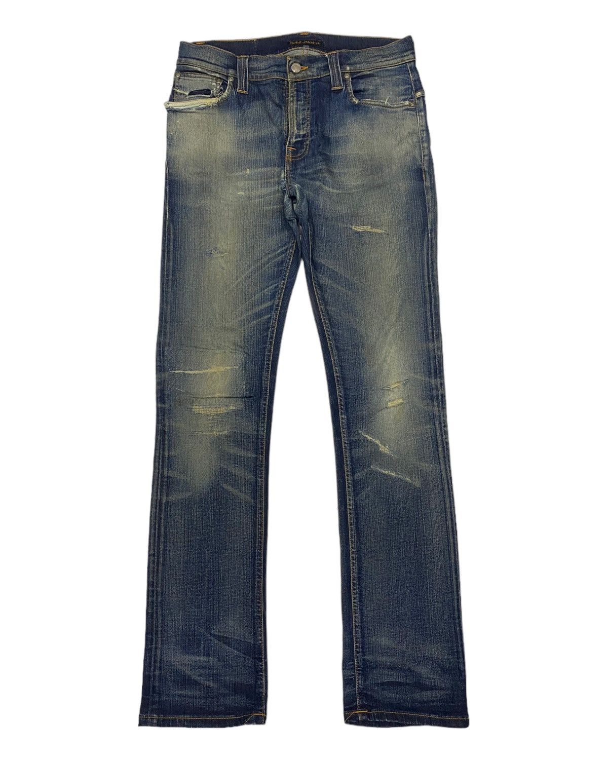 Nudie Jeans NUDIE JEANS DISTRESSED DENIM SLIM SKINNY FIT JEANS Size US 31 - 1 Thumbnail