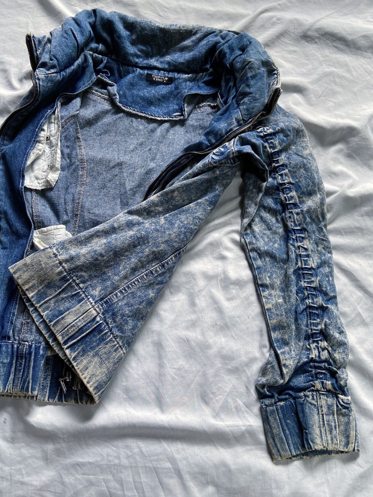 Japanese Brand CHIP CLIP STREET BLUE DENIM WASHED STYLE BONO ZIP JACKET Size US M / EU 48-50 / 2 - 11 Thumbnail
