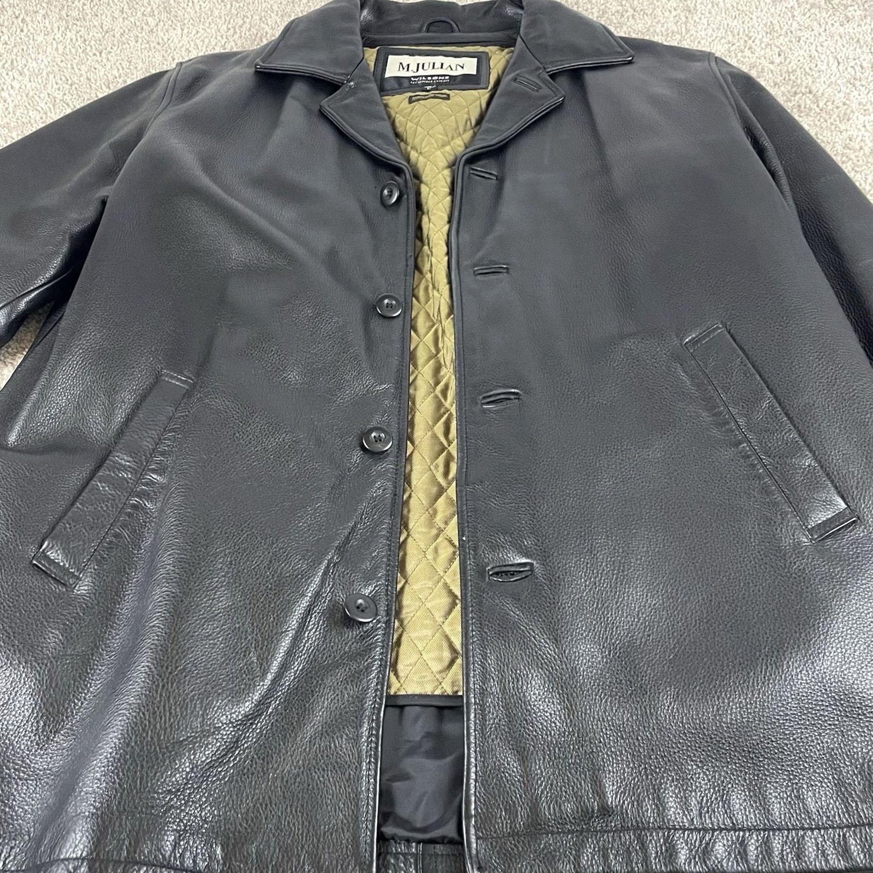 Wilson VINTAGE M Julian Wilsons Leather Jacket Men L Thinsulate Zip Out Quilt Liner 90s Size US L / EU 52-54 / 3 - 2 Thumbnail