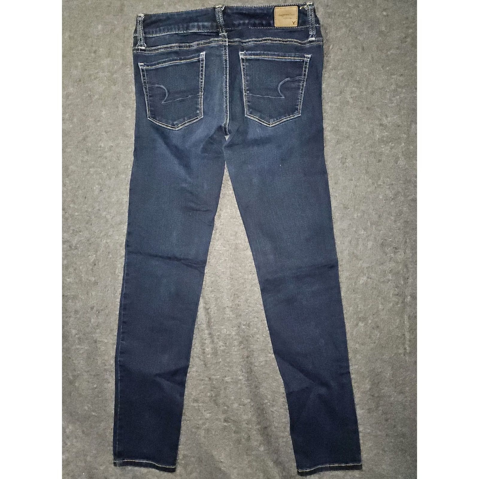 Vintage VINTAGE American Eagle Jeans Womens 2 Short Blue Skinny Super Stretch Denim Pants Size 26" / US 2 / IT 38 - 6 Thumbnail