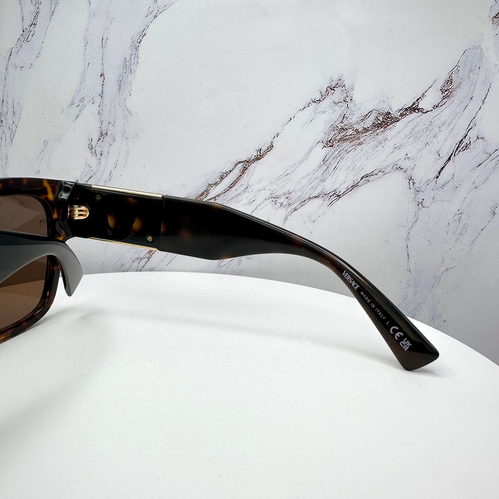 Versace NEW VERSACE Sunglasses Brown Black Gold Medusa Metal Size ONE SIZE - 9 Thumbnail