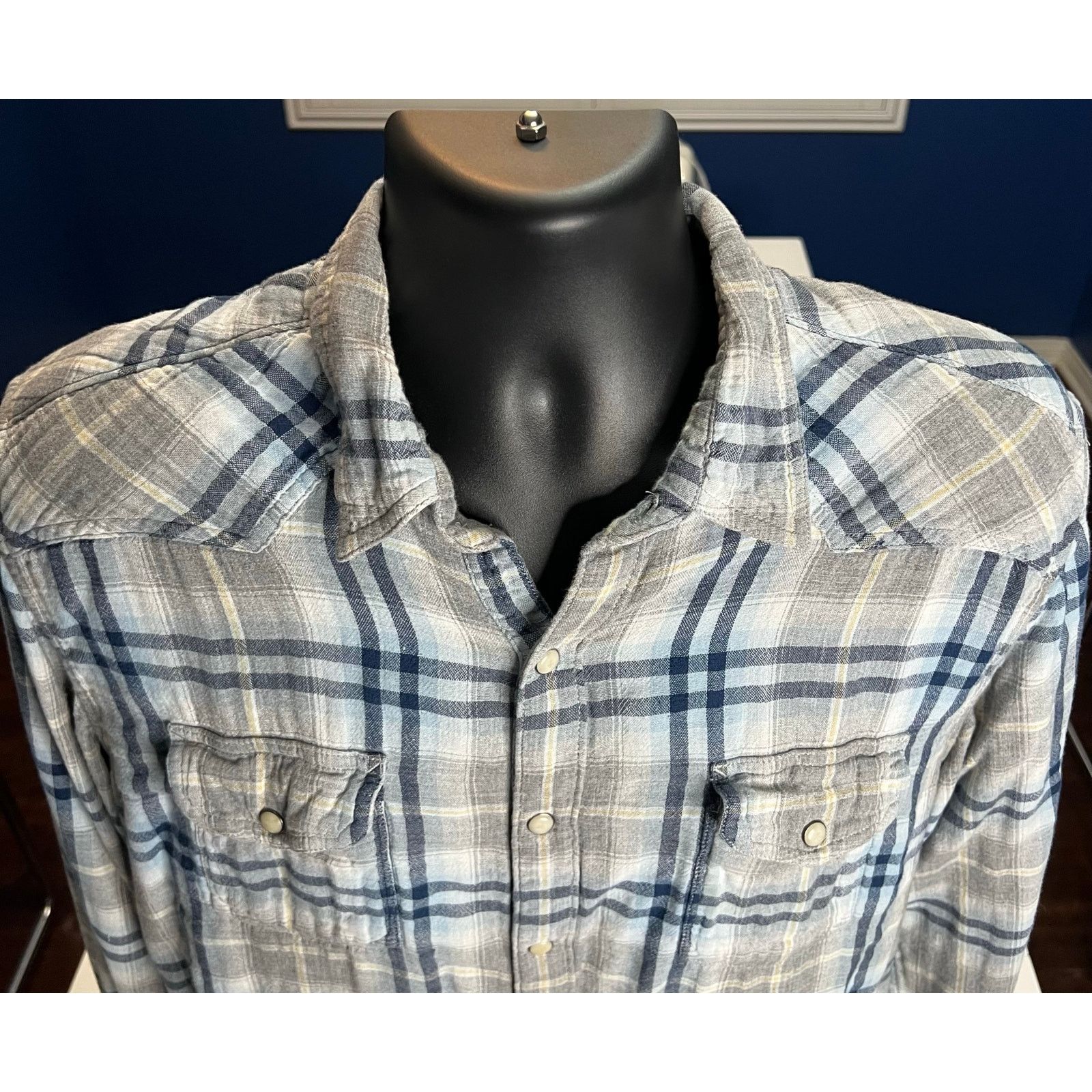 Lucky Brand Lucky Brand Classic Fit Western Pearl Snap Shirt Large Plaid Size US L / EU 52-54 / 3 - 4 Thumbnail