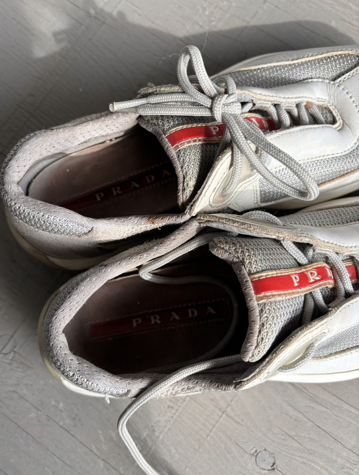 Prada × Vintage Vintage Prada Americas Cup Sneakers 3163 Linea Rossa Size US 6.5 / IT 36.5 - 6 Thumbnail