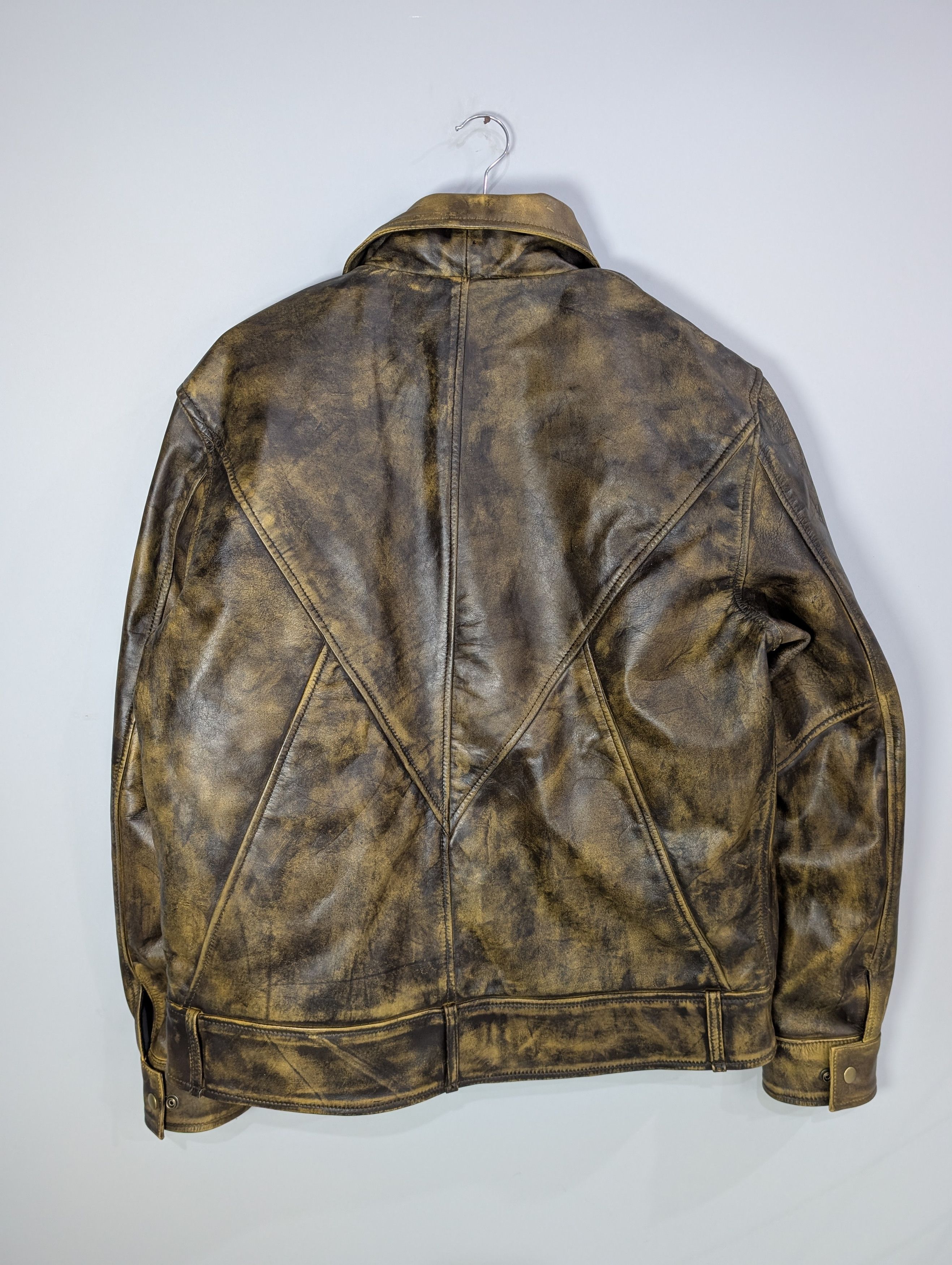 Vintage Distressed Vintage 90s Look Genuine Cowhide Leather Jacket Size US M / EU 48-50 / 2 - 2 Thumbnail