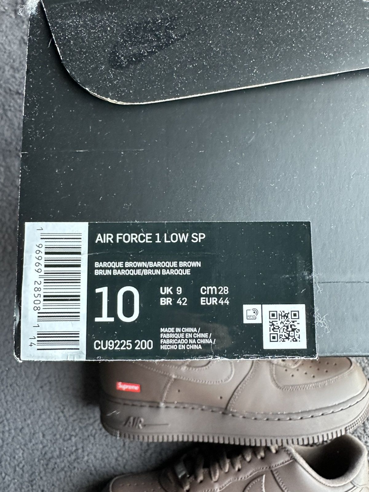 Nike × Supreme Supreme x Nike Air Force 1 Low Baroque Brown size 10 US new Size US 10 / EU 43 - 7 Thumbnail