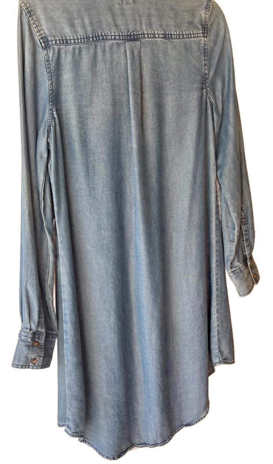 Merona Merona Light Wash Denim Shirt Dress Size M / US 6-8 / IT 42-44 - 6 Thumbnail