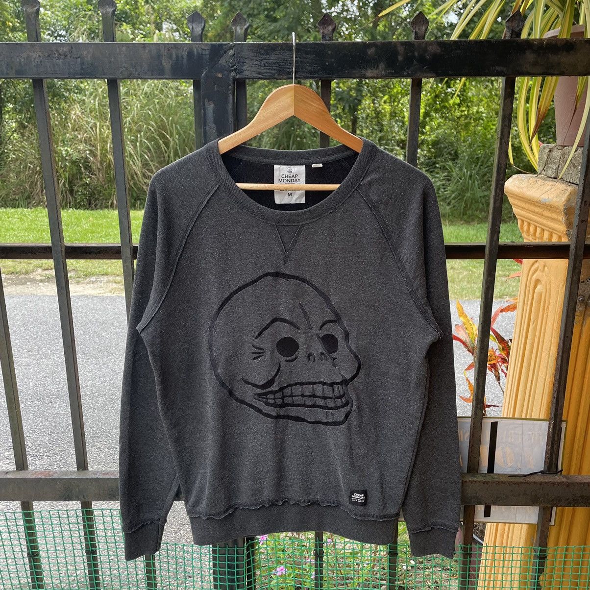 Cheap Monday × Japanese Brand × Vintage 🔥🔥🇯🇵Cheap Monday Embroidered Big Skull Logo Sweatshirts Size US S / EU 44-46 / 1 - 1 Thumbnail
