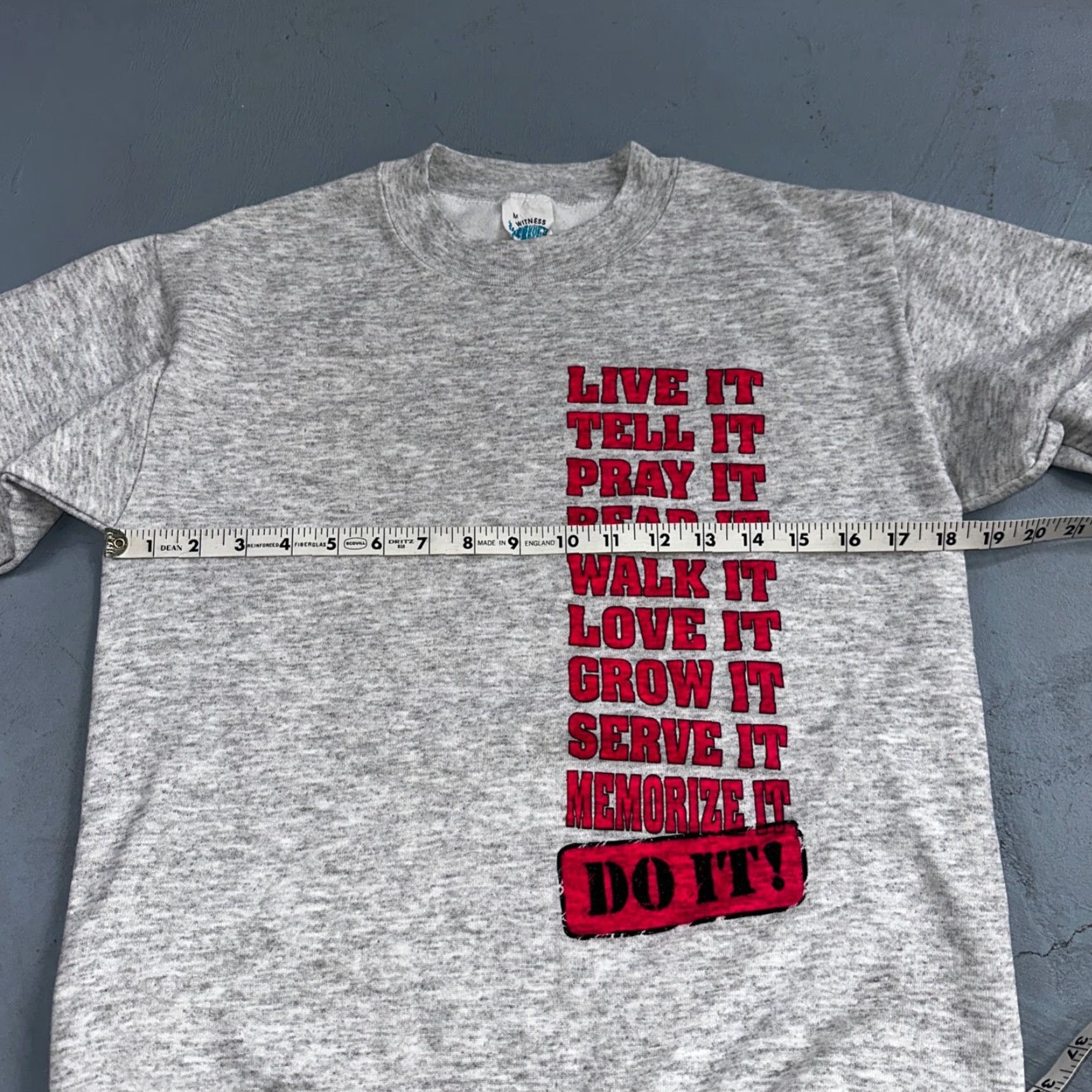 Vintage VINTAGE Witness Wear Sweatshirt Do It Gods Way 90s Gray Crewneck Long Sleeve Men's M 90s Graphic Print Jesus Prayer Love VTG Size US M / EU 48-50 / 2 - 5 Thumbnail