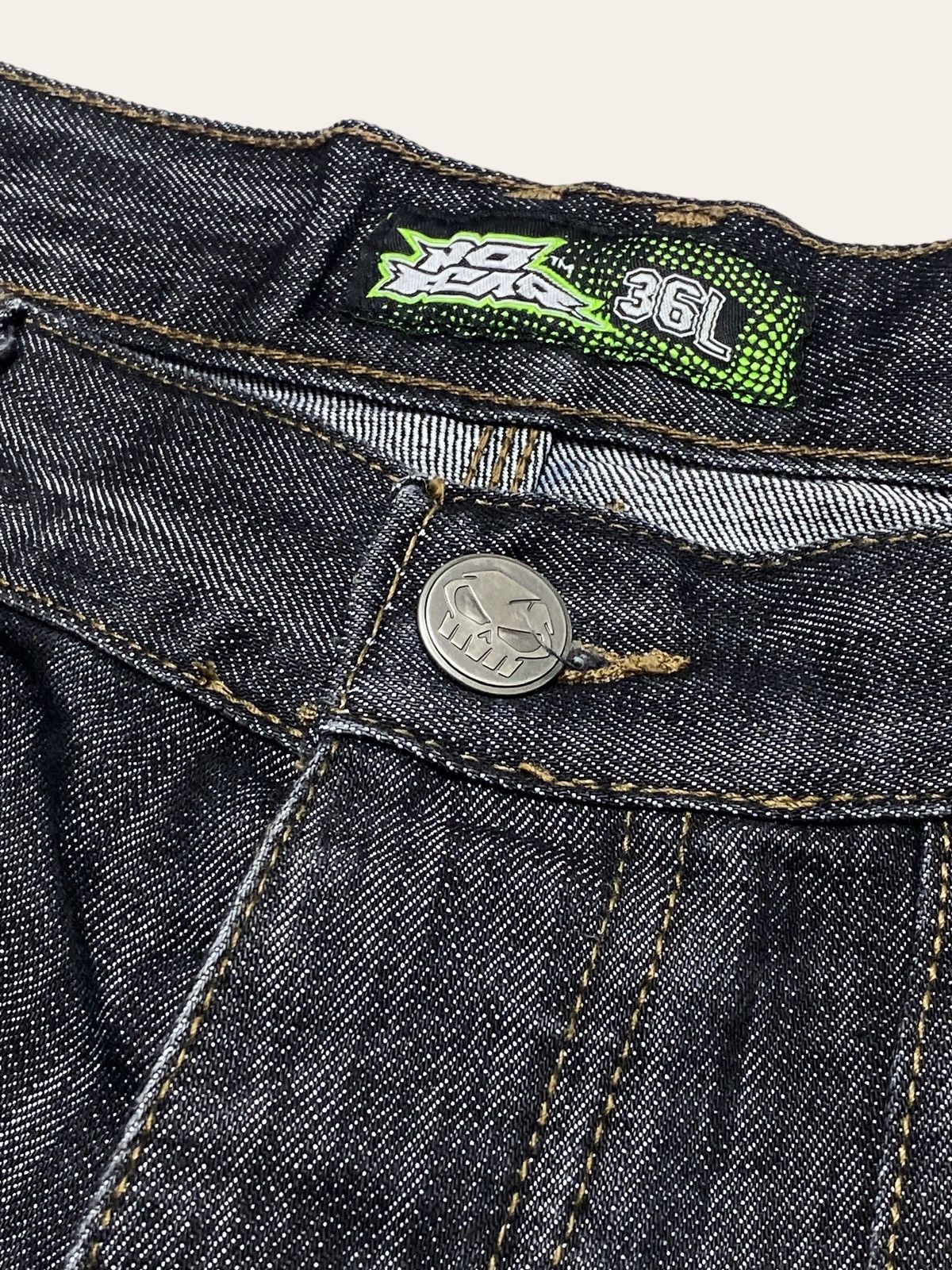 Jean Vintage NO FEAR Cargo Multi Pocket Denim Black Jeans Size US 36 / EU 52 - 5 Thumbnail