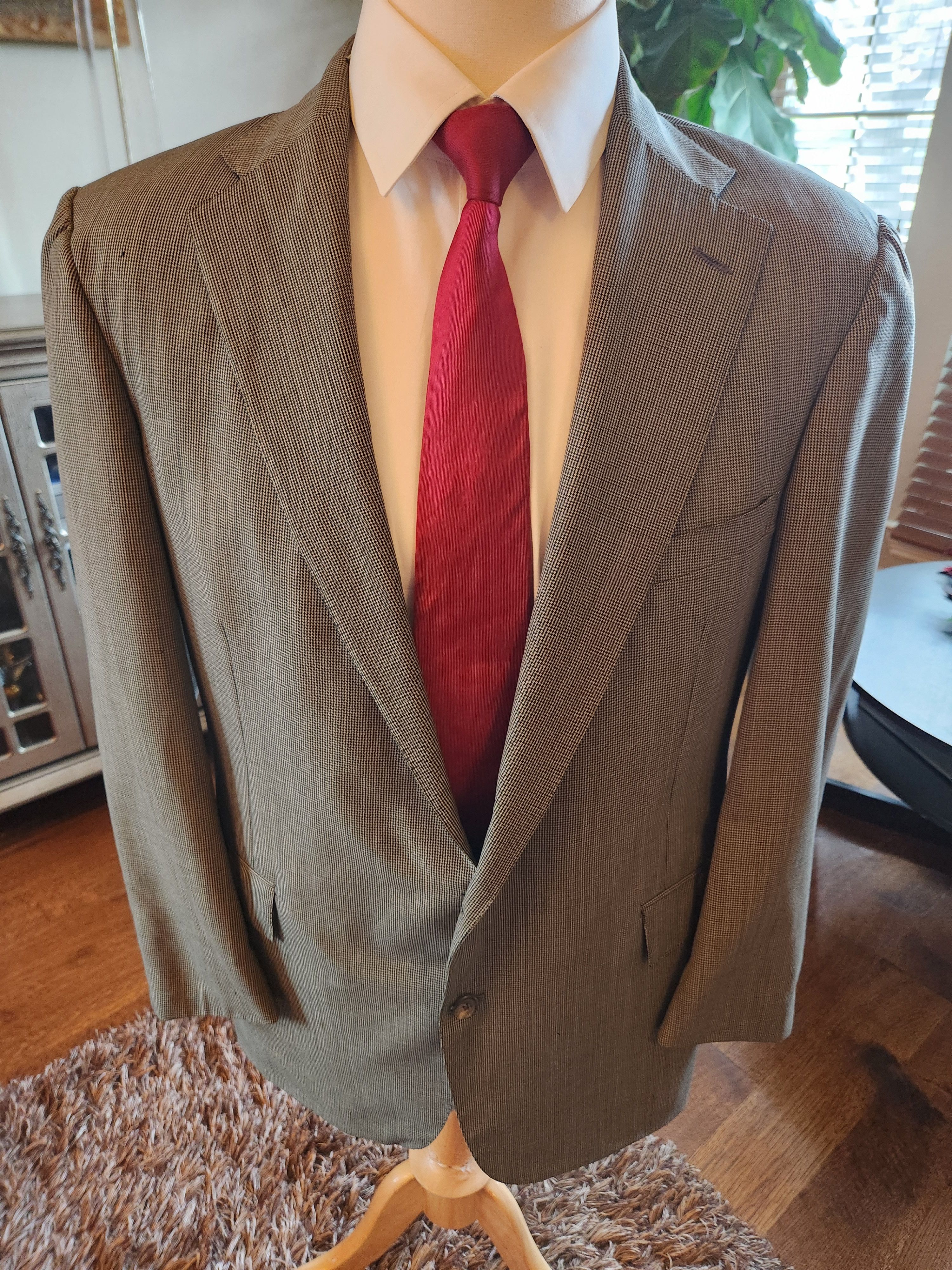 Polo Ralph Lauren Vintage 80's 100% Wool Houndstooth Suit Size 38R - 2 Thumbnail