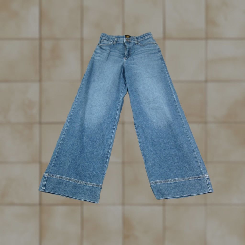 Lee LEE Jeans Womens 6 Medium Blue Denim Legendary Wide Leg Low Rise Baggy Loose Shirt Size 28" / US 6 / IT 42 - 1 Thumbnail