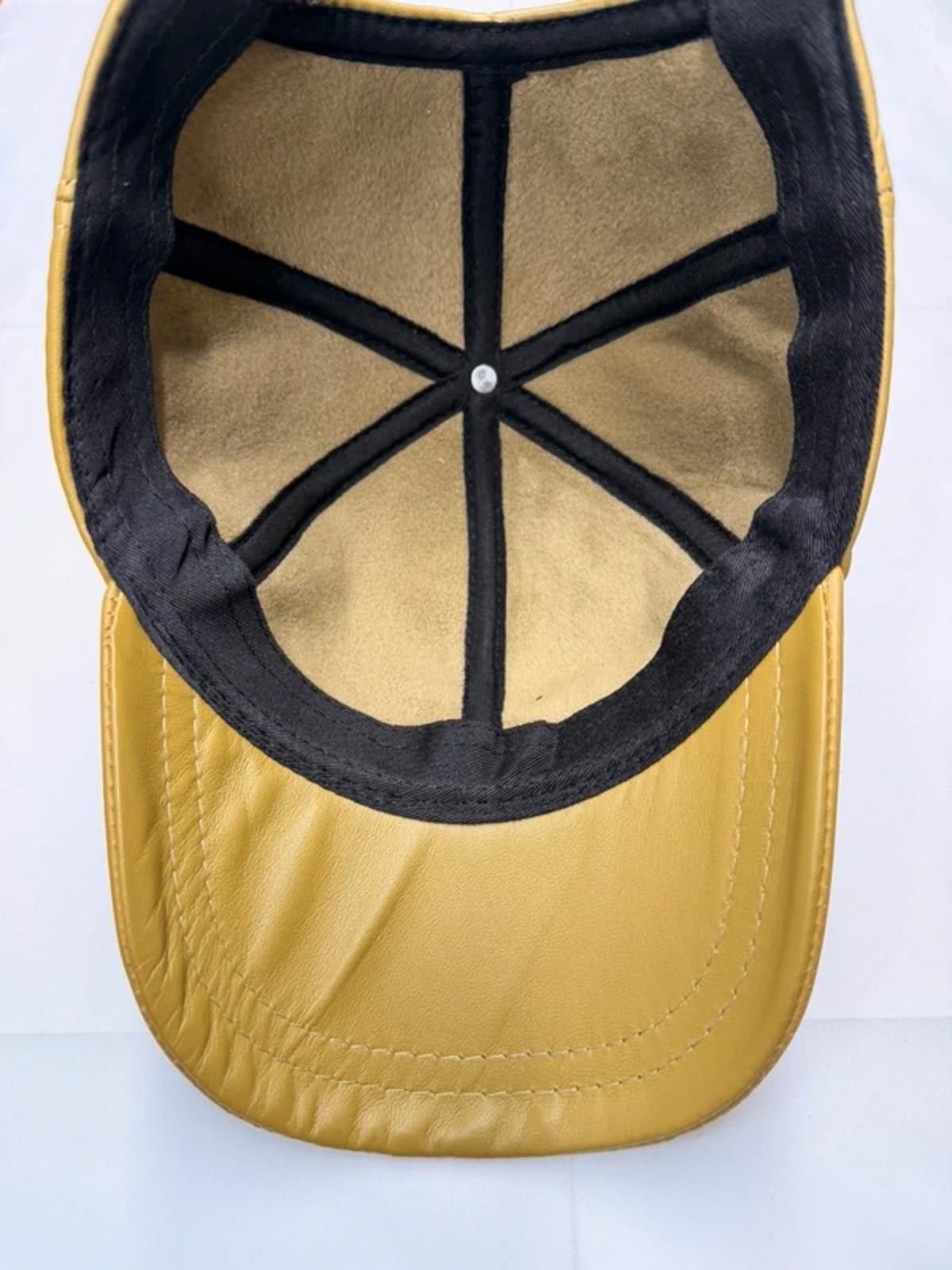 Other NEW Mustard Leather Baseball Cap - Premium Hat #018 Size ONE SIZE - 5 Thumbnail