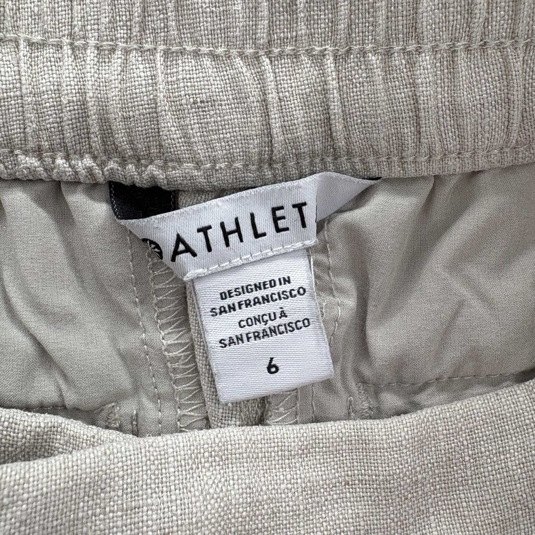 Athleta Athleta Voyager Linen Pant Womens 6 Beige Crop Lightweight Adjustable Waist Camp Pants Size 28" / US 6 / IT 42 - 4 Thumbnail