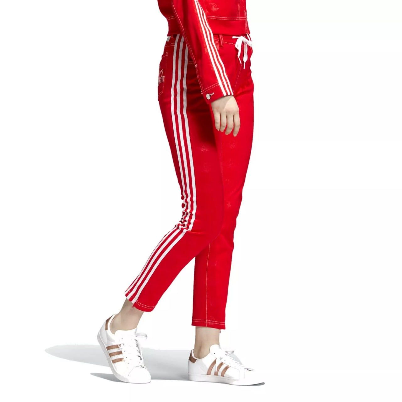 Adidas Adidas Originals x Fiorucci Retro 3-Stripe Red Track Pants Size 30" / US 8 / IT 44 - 2 Thumbnail