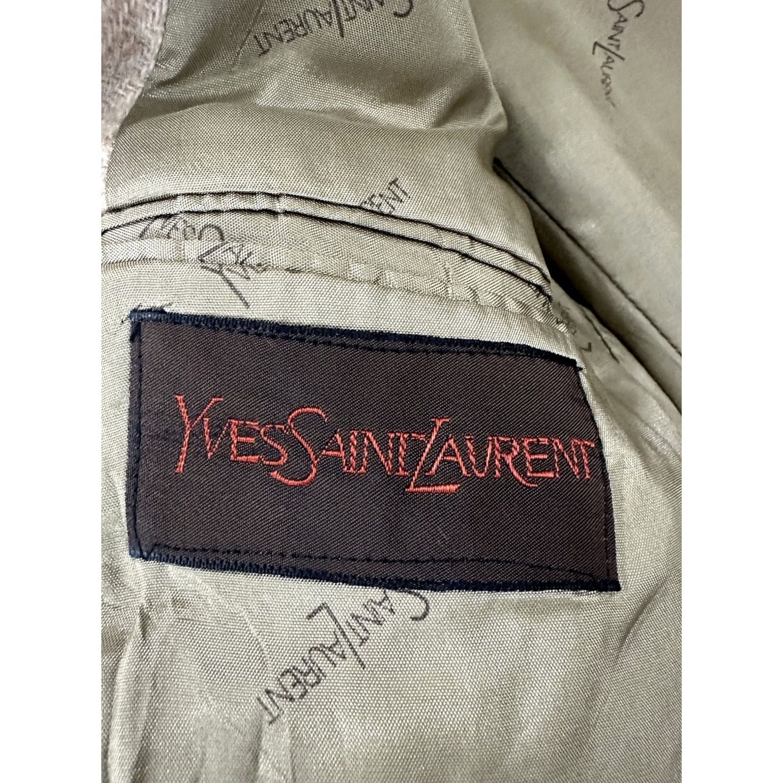 Yves Saint Laurent VTG Yves Saint Laurent YSL Wool Tan Blazer Sport Coat Jacket 38 USA Mens Blazer Size 38R - 3 Thumbnail