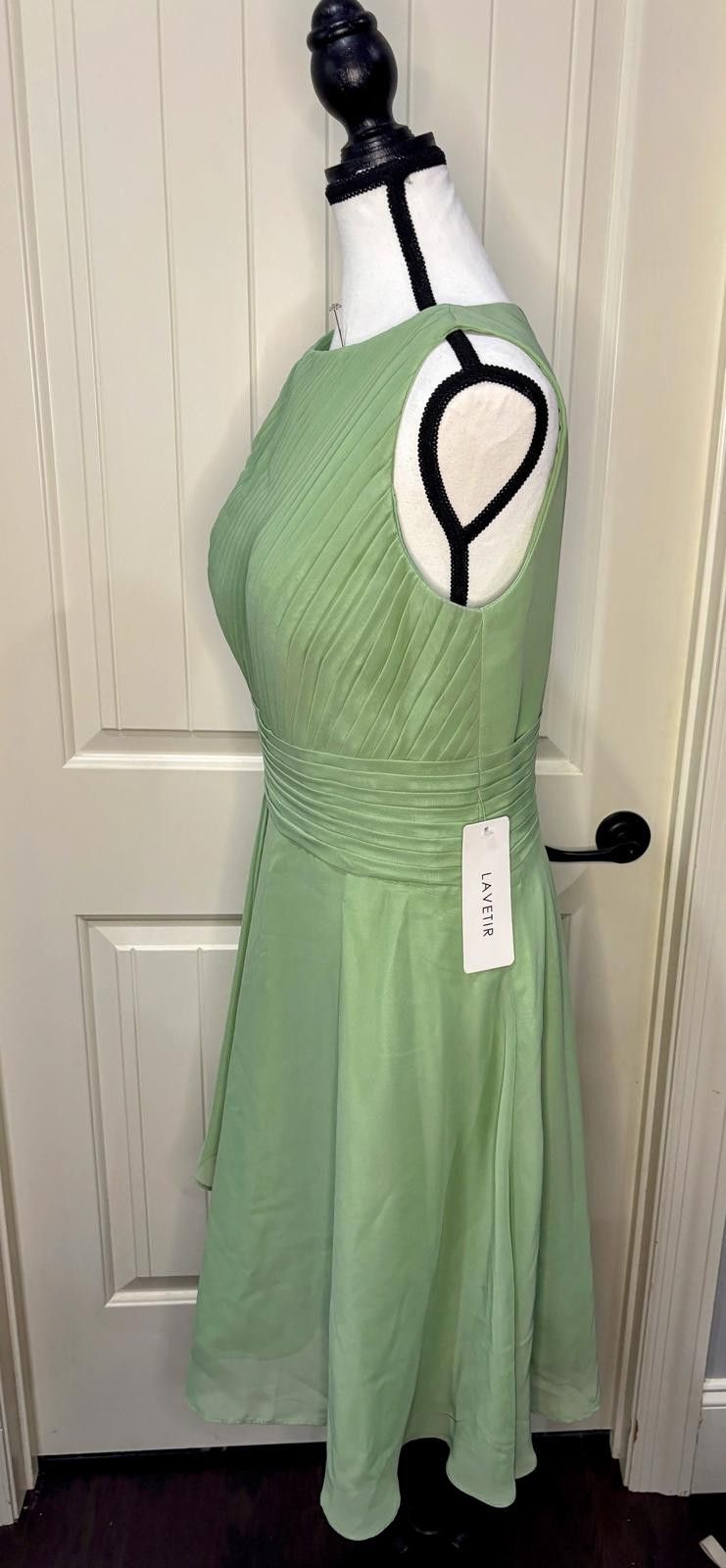 Other 9. Lavetir Women's Size 10 Light Sage Green Midi Dress Size L / US 10 / IT 46 - 2 Thumbnail