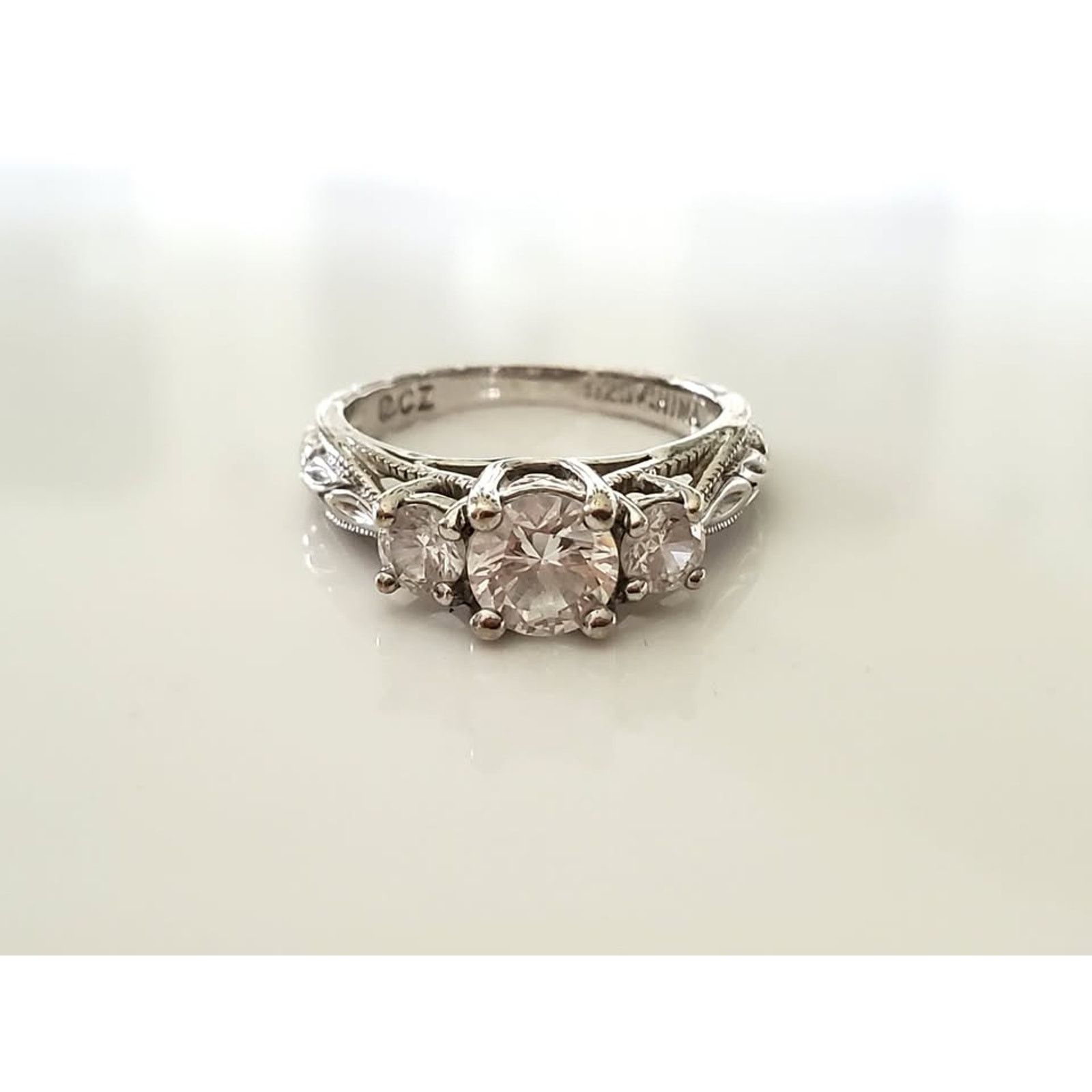 Other Ross Simons 3 Crystal Zirconia Sterling Silver Ring Size ONE SIZE - 1 Thumbnail